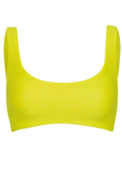  Maaji Lime Green Dazzle Lace Up Bralette Bikini Top
