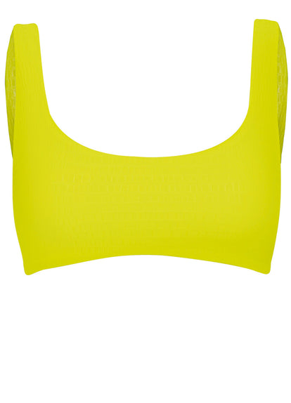  Maaji Lime Green Dazzle Lace Up Bralette Bikini Top