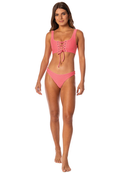 Thumbnail - Maaji Coral Ripple Dazzle Lace Up Bralette Bikini Top - 11