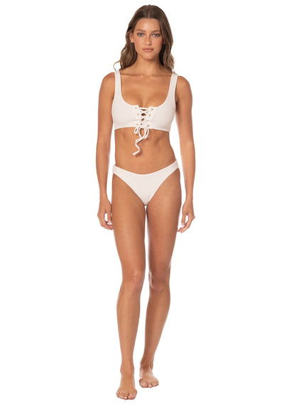 Thumbnail - Foto de Coconut Milk Dazzle Lace Up Bralette Bikini Top by Maaji - Tops - Vestidos de Baño - 6