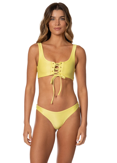 Main image -  Foto de Golden Ray Dazzle Lace Up Bralette Bikini Top by Maaji - Tops - Vestidos de Baño
