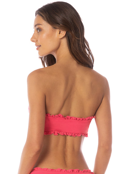 Thumbnail - Maaji Cherry Crush Lotus  Ruffle Bralette Bikini Top - 5