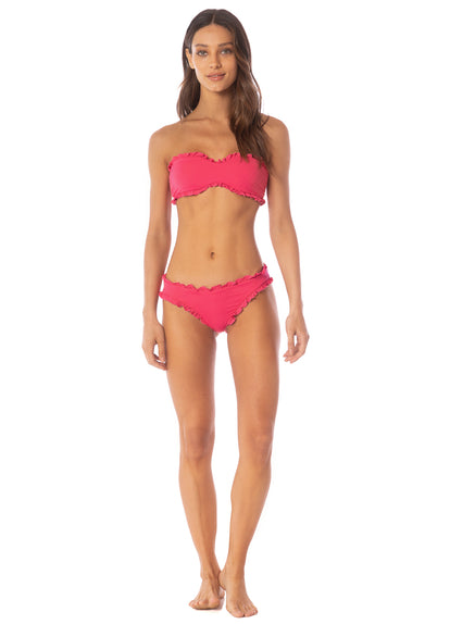 Thumbnail - Maaji Cherry Crush Lotus  Ruffle Bralette Bikini Top - 9