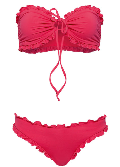  Foto de Cherry Crush Dafne  Low Rise Ruffle Bikini Bottom by Maaji - Panties - Vestidos de Baño