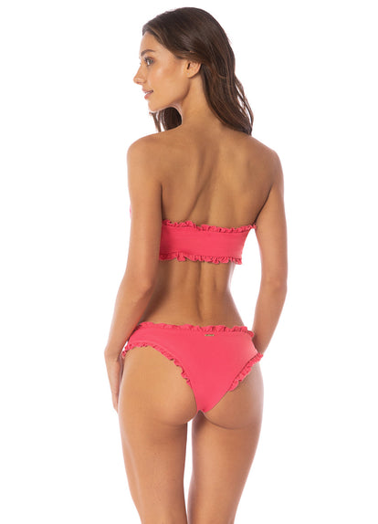  Foto de Cherry Crush Dafne  Low Rise Ruffle Bikini Bottom by Maaji - Panties - Vestidos de Baño