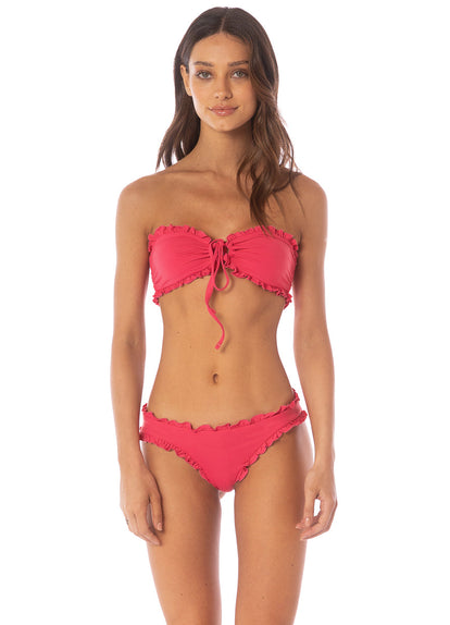 Thumbnail - Foto de Cherry Crush Dafne  Low Rise Ruffle Bikini Bottom by Maaji - Panties - Vestidos de Baño - 5
