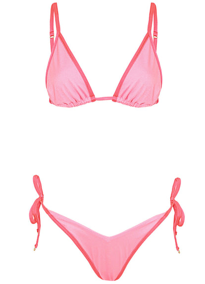  Maaji Taffy Pink Dreamscape Low Rise Tie Side Bikini Bottom