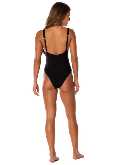  Maaji Midnight Black Glaze Cheeky Cut Underwire One Piece