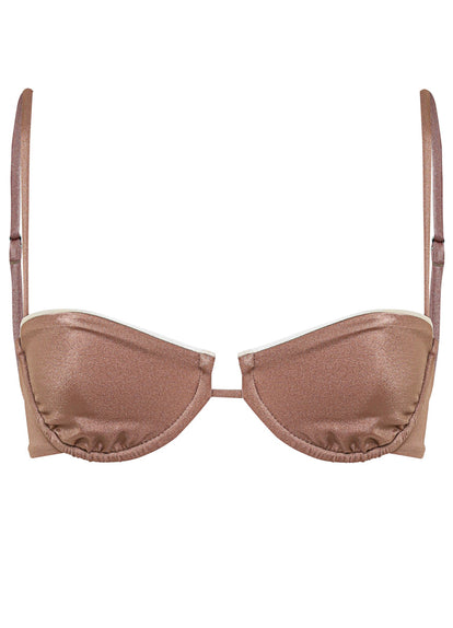Thumbnail - Maaji Mocha Pearl Amatista Unmolded Underwire Bikini Top - 9