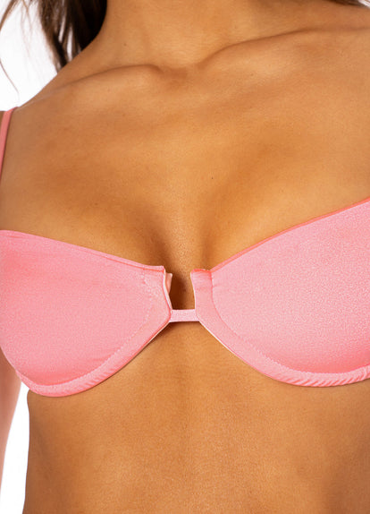 Thumbnail - Maaji Taffy Pink Amatista Unmolded Underwire Bikini Top - 2
