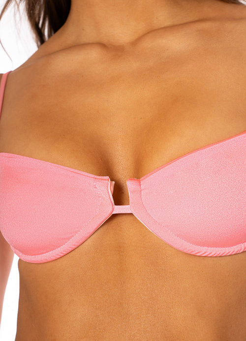 Hover image -  Maaji Taffy Pink Amatista Unmolded Underwire Bikini Top