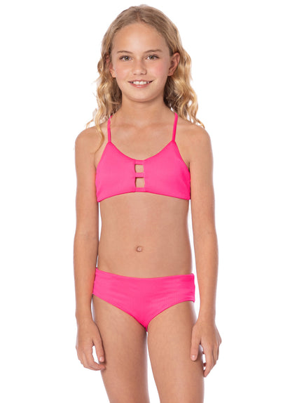  Maaji Hot Fuchsia Wailea Girls Bikini Set 