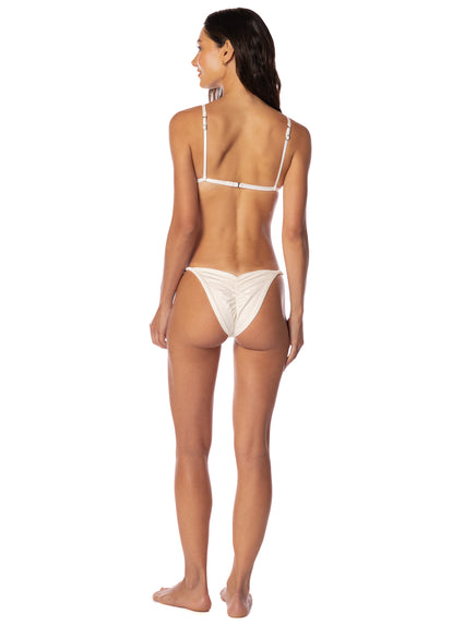  Maaji Crystal Pearl Micro Crunch Low Rise Single Strap Bikini Bottom