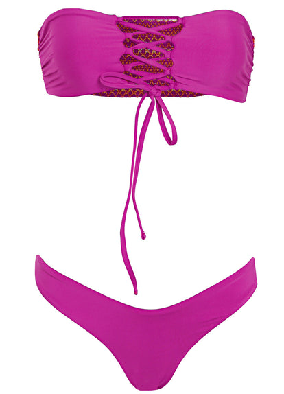  Maaji Sunset Palm Artemis Strapless Bandeau Bikini Top