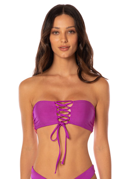  Maaji Sunset Palm Artemis Strapless Bandeau Bikini Top
