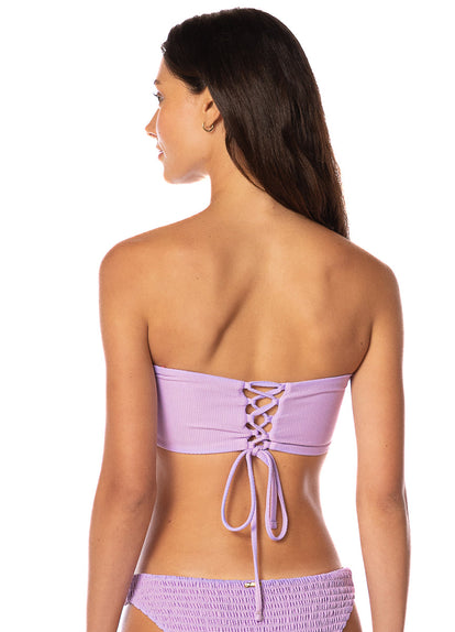  Maaji Purple Lavender Artemis Strapless Bandeau Bikini Top