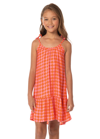  Foto de Sunset Grid Little Magnolia Girls Short Dress by Maaji - Ropa De Playa Para Niñas - Niñas