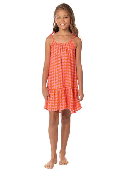  Foto de Sunset Grid Little Magnolia Girls Short Dress by Maaji - Ropa De Playa Para Niñas - Niñas