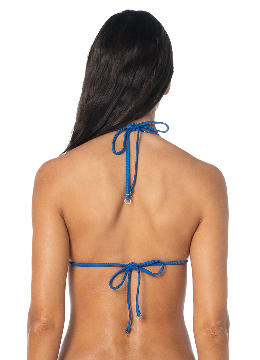 Maaji Sailor Blue Row Sliding Triangle Bikini Top