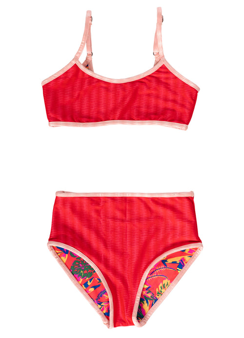Main image -  Foto de Apple Red Flowerbed Anse Girls Bikini Set by Maaji - Vestidos De Baño Para Niñas - Niñas