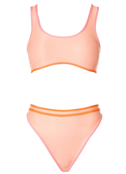  Foto de Peach Coral Elite High Rise Classic Bikini Bottom by Maaji - Panties - Vestidos de Baño