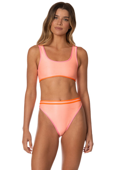 Thumbnail - Foto de Peach Coral Elite High Rise Classic Bikini Bottom by Maaji - Panties - Vestidos de Baño - 4