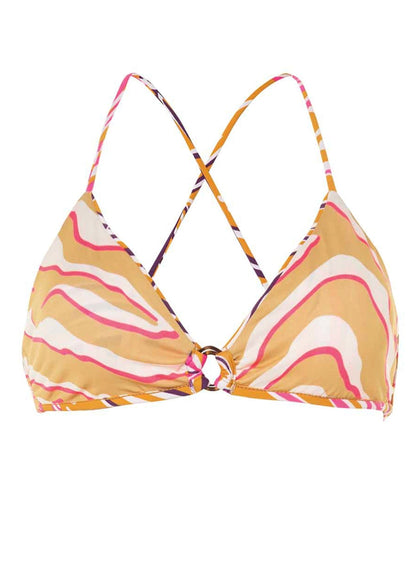  Maaji Caramel Foliage Kenny Ring Front Bralette Bikini Top