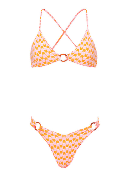 Thumbnail - Maaji Peach Flowers Valering Regular Rise Double V Bikini Bottom - 6
