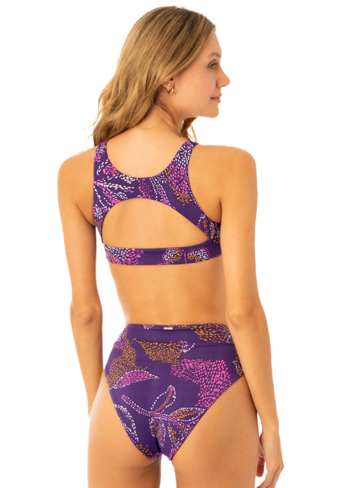 Main image -  Maaji Batik Floral Suzy Q High Rise/High Leg Bikini Bottom