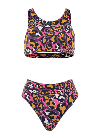 Maaji Women's High Leg Cheeky Swimsuit Bottom - Reversible Print, Standard Rise
