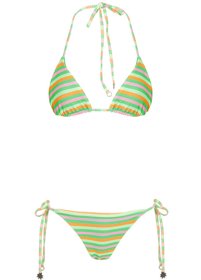  Maaji Rainbow Stripe Sunning Low Rise Tie Side Bikini Bottom