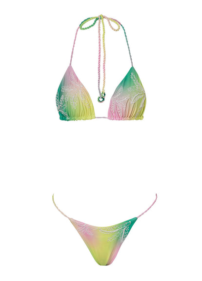  Foto de Ombre Prism Midi Braid Regular Rise Single Strap Bikini Bottom by Maaji - Panties - Vestidos de Baño