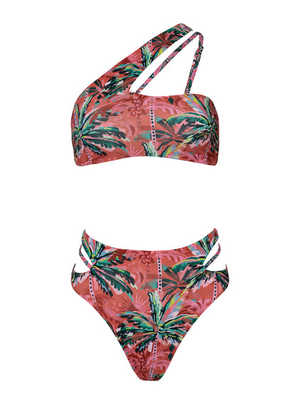 Thumbnail - Maaji Flame Palms Eris High Rise Double Tab Side Bikini Bottom - 9