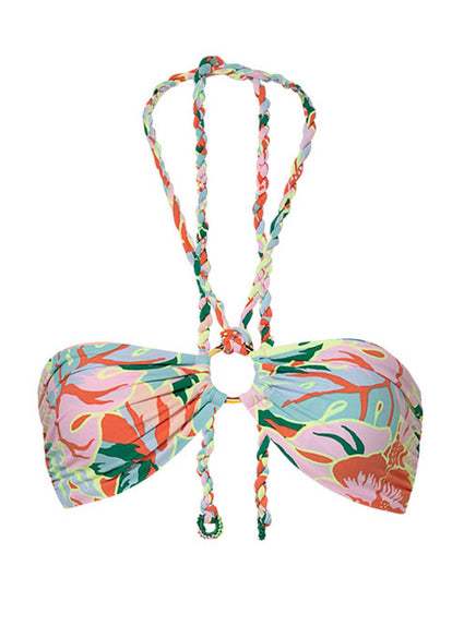 Thumbnail - Maaji Neon Leafy Jill Ring Bandeau Bikini Top - 8