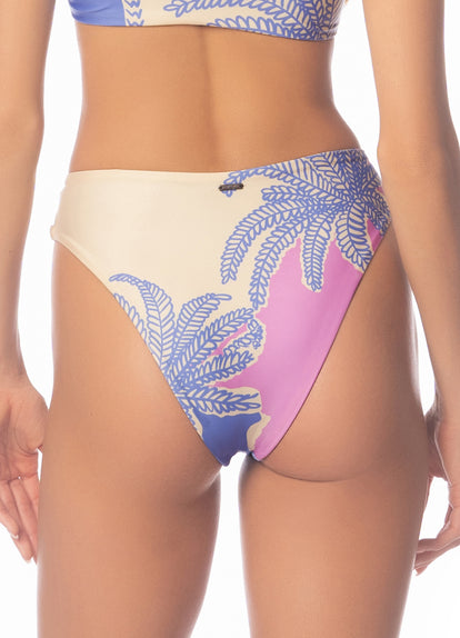 Thumbnail - Maaji Periwinkle Palms Applauses High Rise Lace Up Bikini Bottom - 5