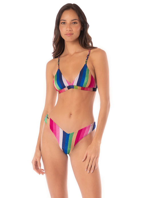 Hover image -  Maaji Candy Stripes Valerya Regular Rise Double V Bikini Bottom