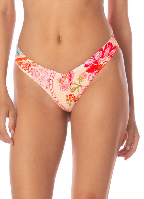 Hover image -  Maaji Floral Groove Valerya Regular Rise Double V Bikini Bottom