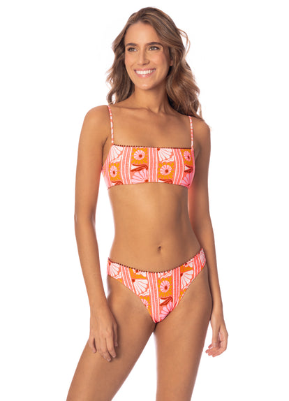  Maaji Peach Flowers Dallas Classic Bralette Bikini Top