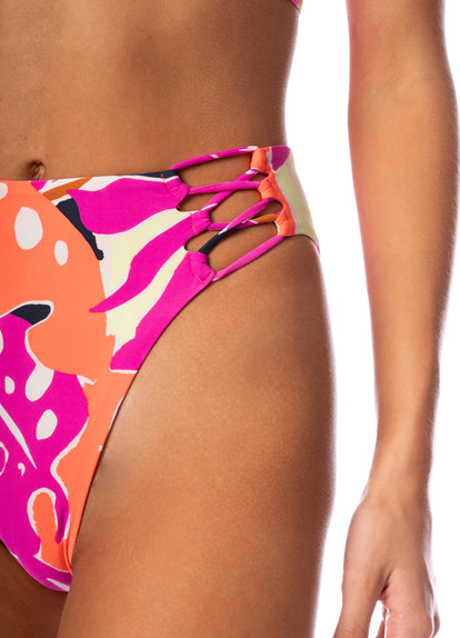 Thumbnail - Maaji Jungle Reef Applauses High Rise Lace Up Bikini Bottom - 8