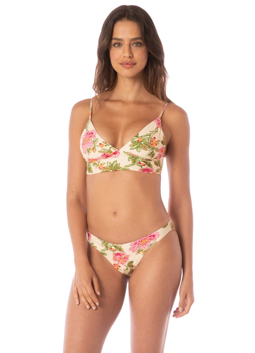 Main image -  Maaji Retro Bloom Copilot Long Line Triangle Bikini Top