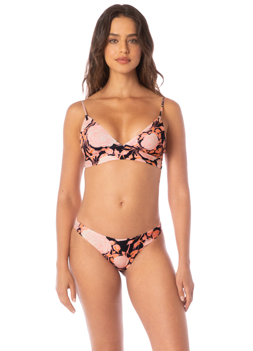 Main image -  Maaji Rose Petals Copilot Long Line Triangle Bikini Top