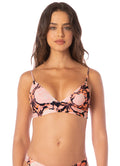 Maaji Rose Petals Copilot Long Line Triangle Bikini Top