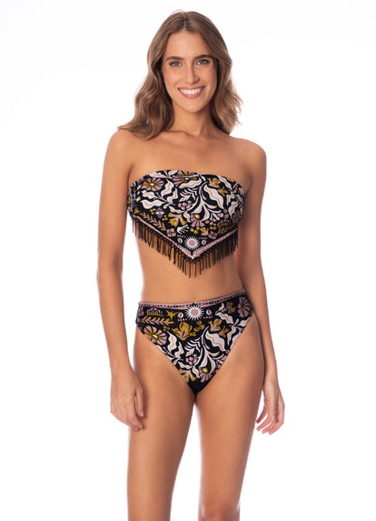  Maaji Tapestry Of Leaves Sully High Rise Classic Bikini Bottom