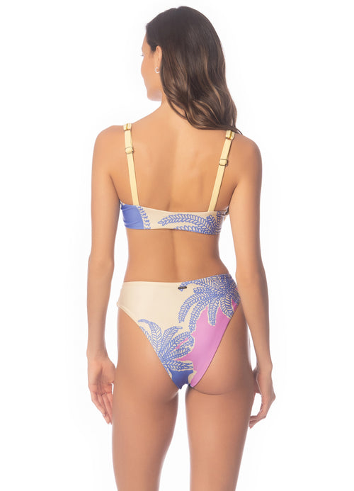 Main image -  Maaji Periwinkle Palms Applauses High Rise Lace Up Bikini Bottom