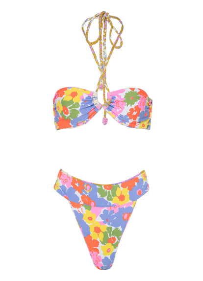  Maaji Pink Fiore Sienna High Rise Classic Bikini Bottom