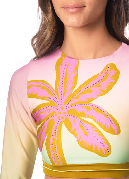 Thumbnail - Maaji Candy Palms Spectacular Long Sleeve Bikini Top - 6