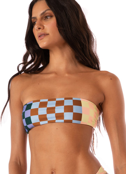 Thumbnail - Maaji Chess Amalie Strapless Bandeau Bikini Top - 6