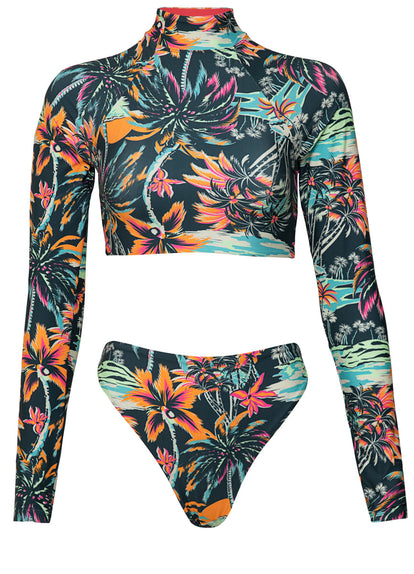 Thumbnail - Foto de Funky Fiesta Verbena Long Sleeve Crop Top Bikini Top by Maaji - Panties - Vestidos de Baño - 7