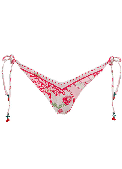 Thumbnail - Maaji Strawberry Palm Sunshine  Regular Rise Tie Side Bikini Bottom - 7