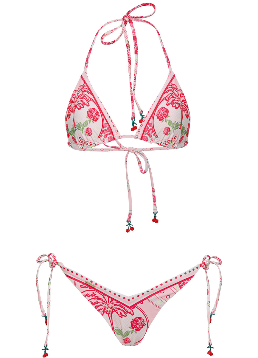 Maaji Strawberry Palm Sunshine  Regular Rise Tie Side Bikini Bottom